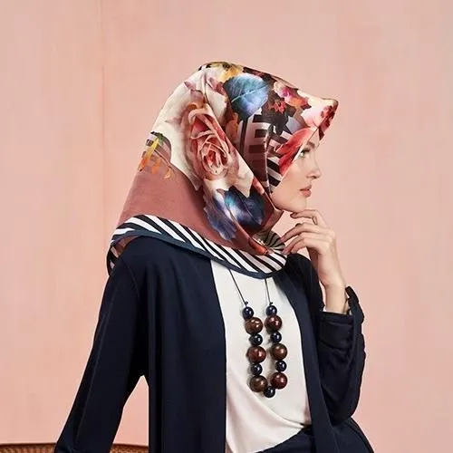 Armine Floral Silk Head Wrap Evita