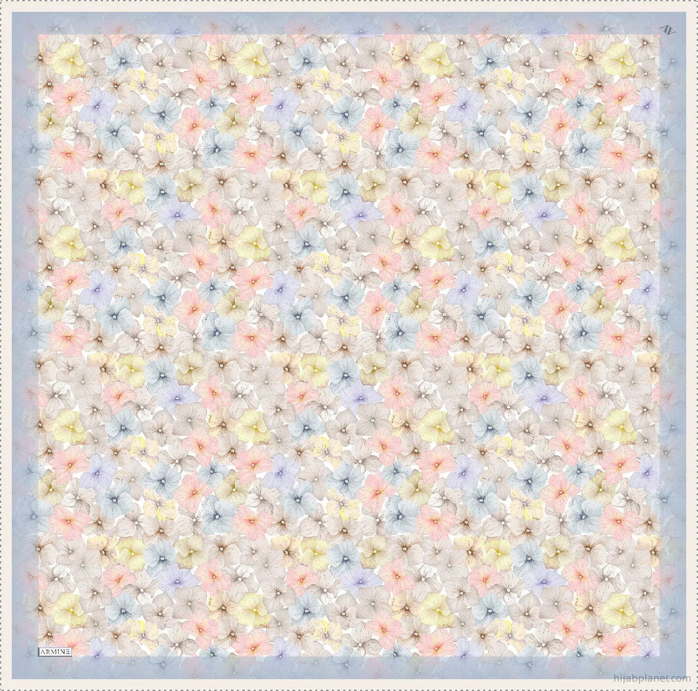 Armine Hydrangea Print Silk Scarf #36