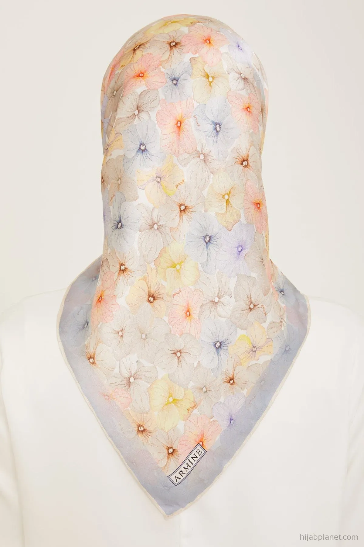 Armine Hydrangea Print Silk Scarf #36