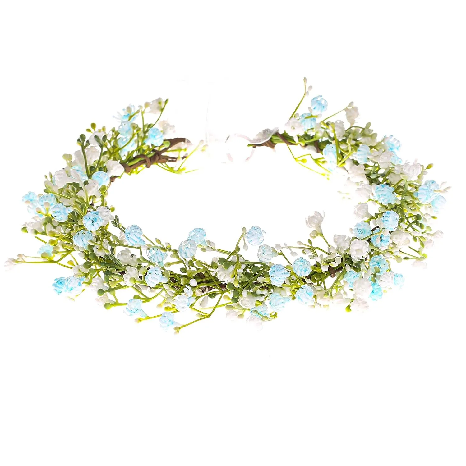 Artificial Baby Breath Green Headpiece Bridal Flower Crown Eucalyptus Halo Wedding Leaf Floral Crown Headband Photo Prop
