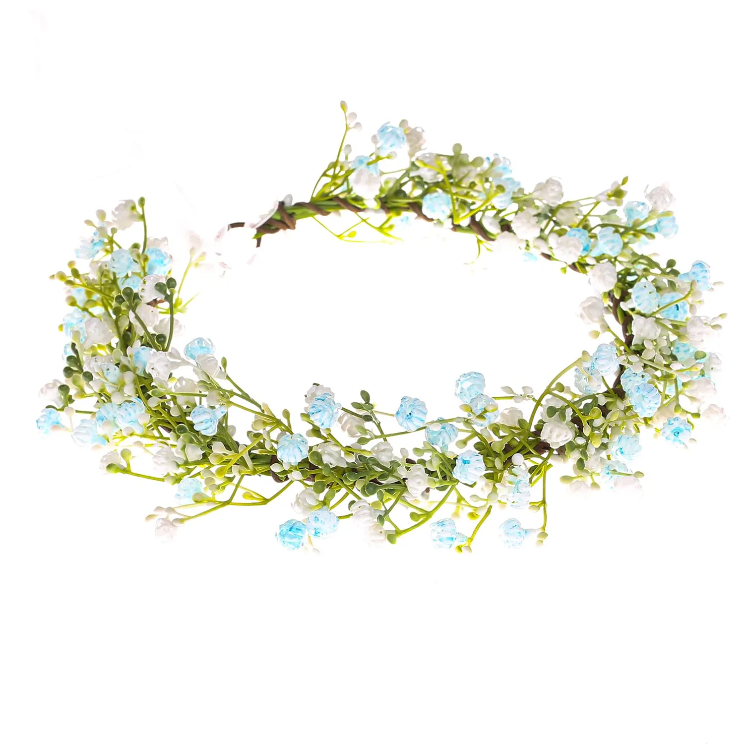 Artificial Baby Breath Green Headpiece Bridal Flower Crown Eucalyptus Halo Wedding Leaf Floral Crown Headband Photo Prop