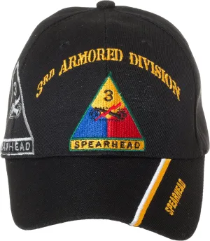 Artisan Owl Officially Licensed US Army Armored Division Black Embroidered Baseball Cap - Multiple Divisions Available! 