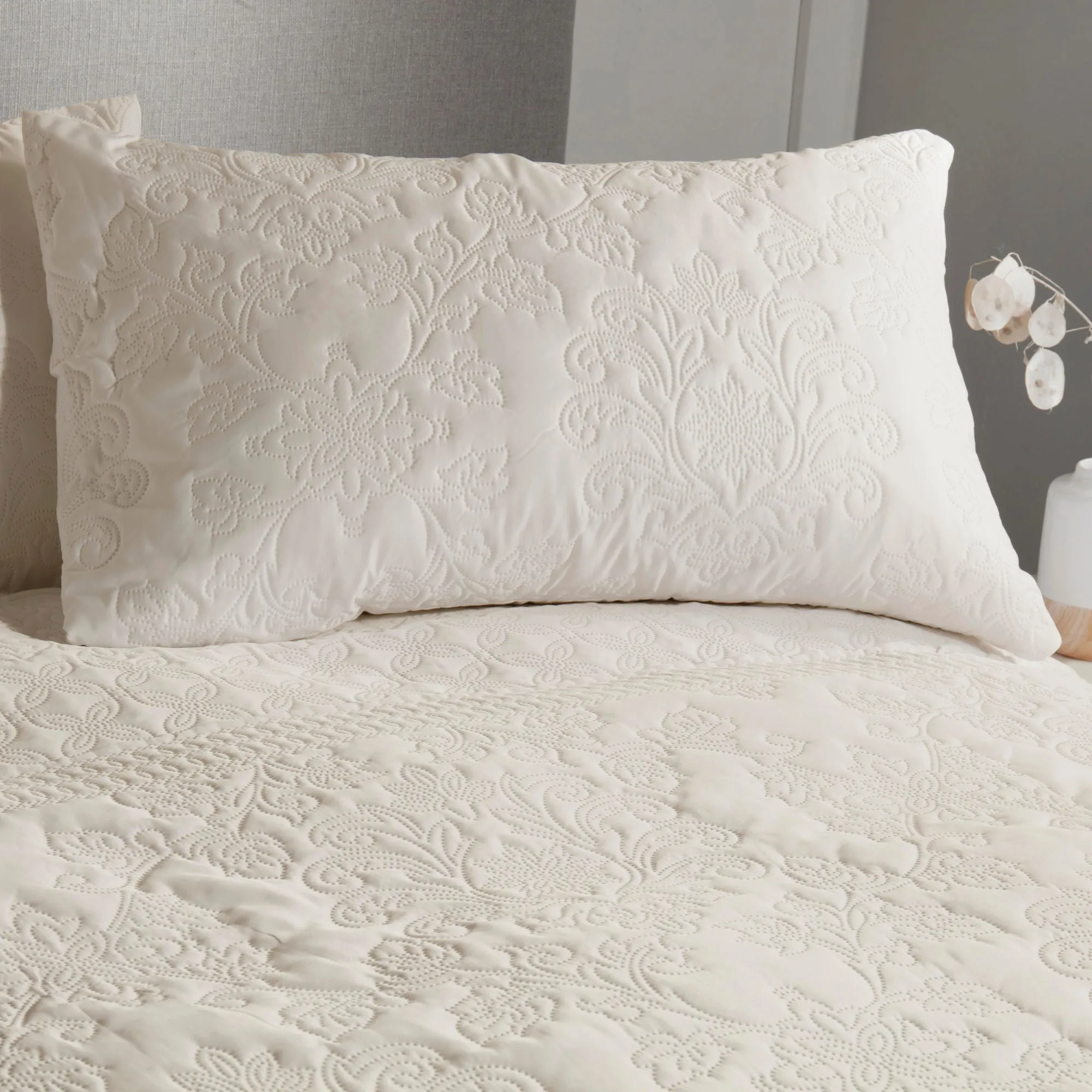 Avery Stripe Duvet Cover Set by Serene in Natural