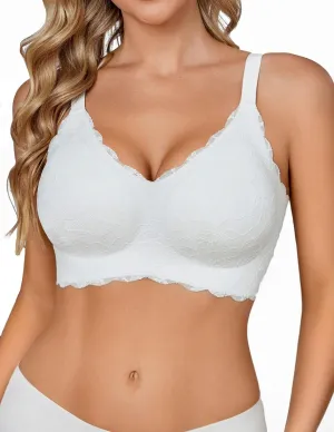 Avidlove Women's Seamless Bras Wireless Bra Full Coverage Lace Tshirt Everyday Bra S-3XL