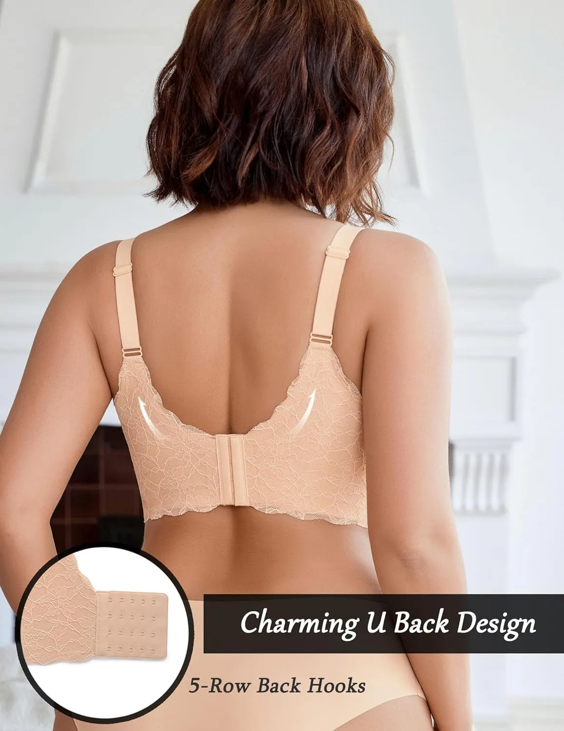 Avidlove Women's Seamless Bras Wireless Bra Full Coverage Lace Tshirt Everyday Bra S-3XL