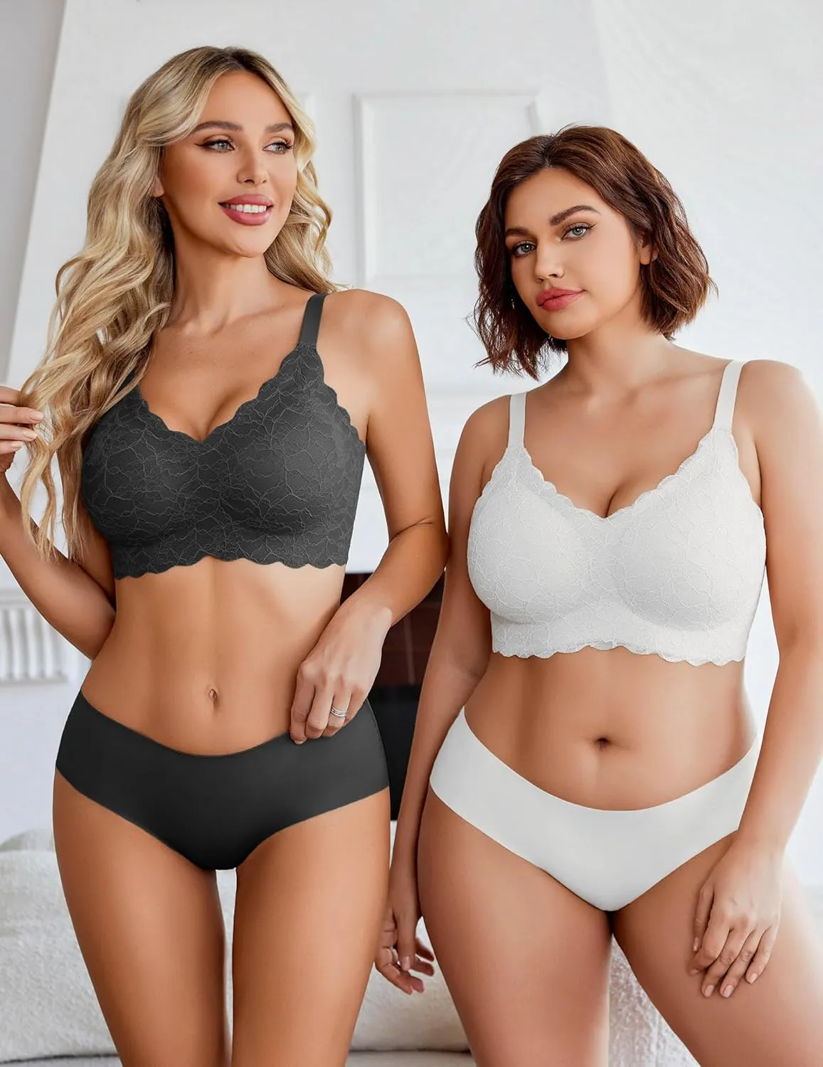 Avidlove Women's Seamless Bras Wireless Bra Full Coverage Lace Tshirt Everyday Bra S-3XL