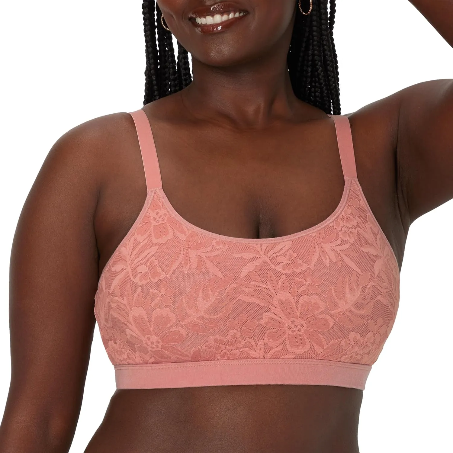 Bali Women's Breathe, Cotton Modal Wireless Bra, Lightweight Breathable Pullover Bralette, Convertible Straps