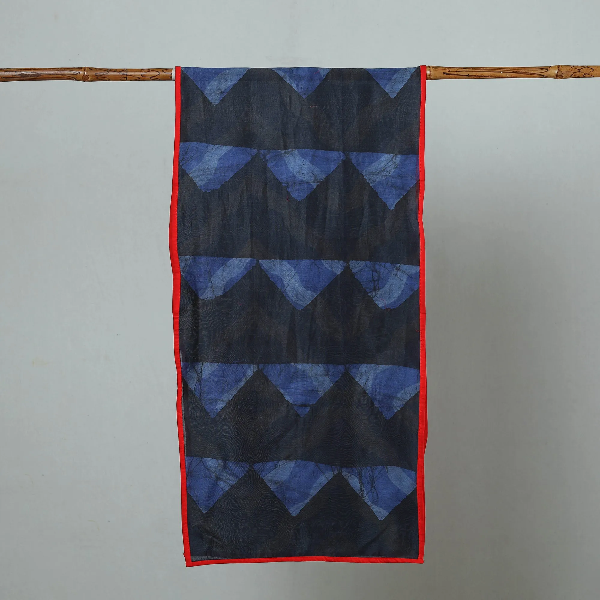 Black - Chanderi Silk Nui Shibori Tie & Dye Stole 09