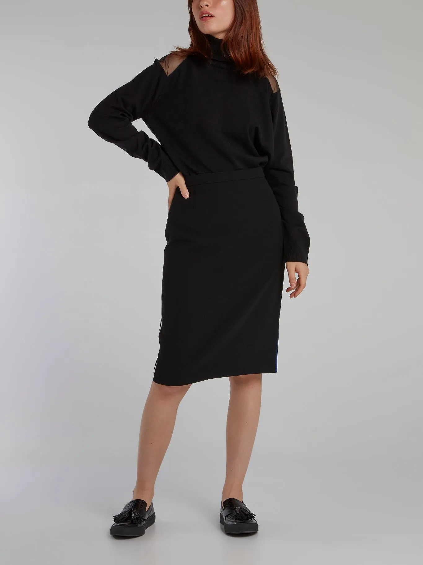 Black High Rise Pencil Skirt