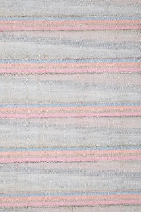 Blue 116 Striped Silk Shantung