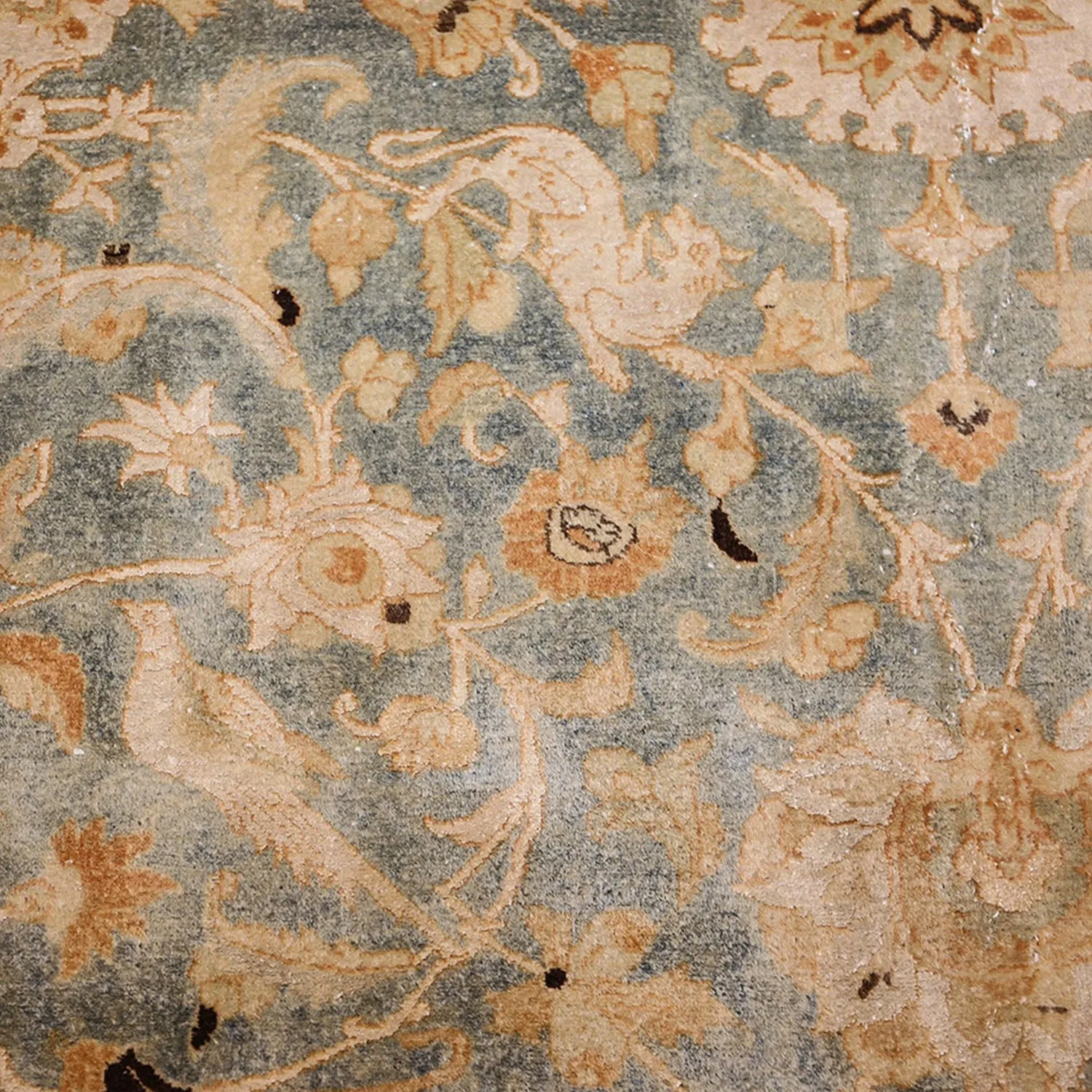Blue Antique Persian Tehran Silk & Wool Rug - 10'6" x 15'6"