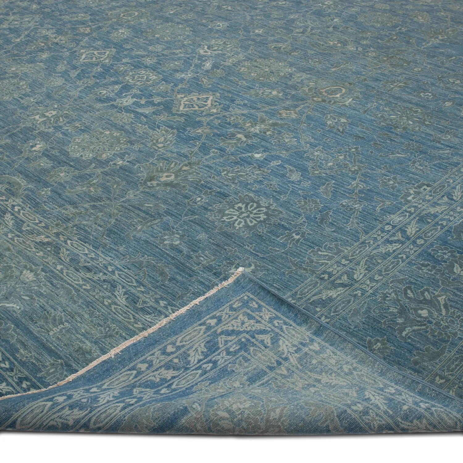 Blue Transitional Wool Rug - 15'8" x 25'7"