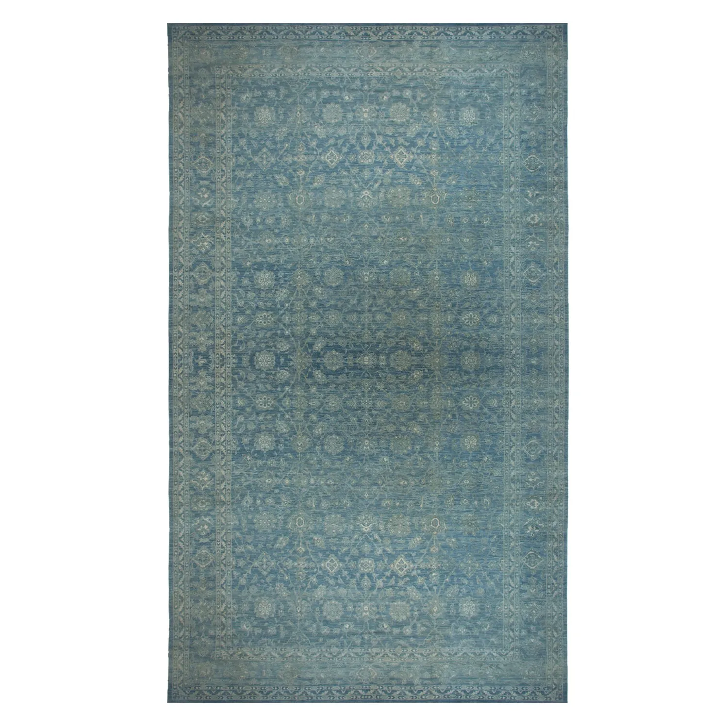 Blue Transitional Wool Rug - 15'8" x 25'7"