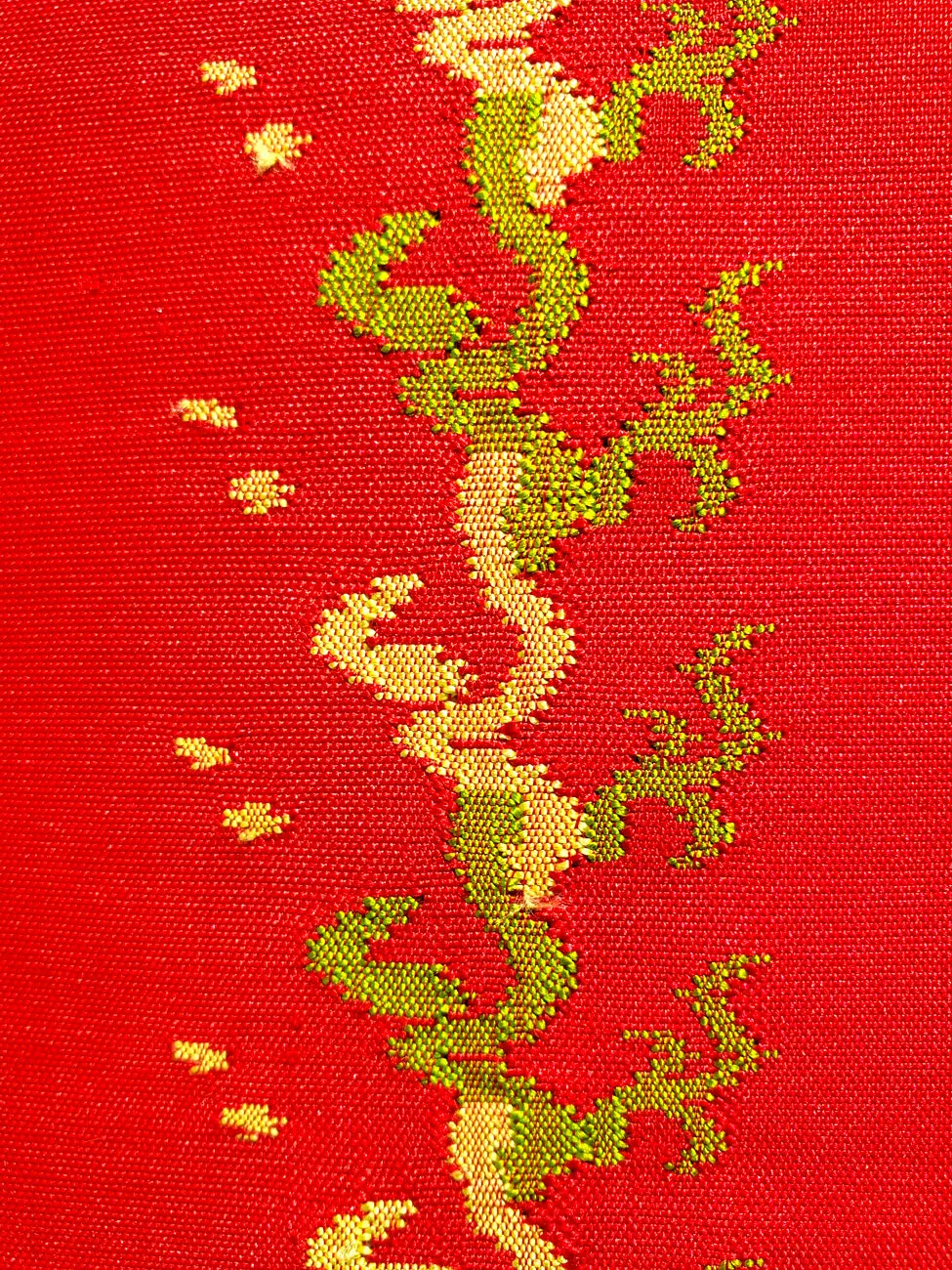 Burmese Silk Pillow Red Green