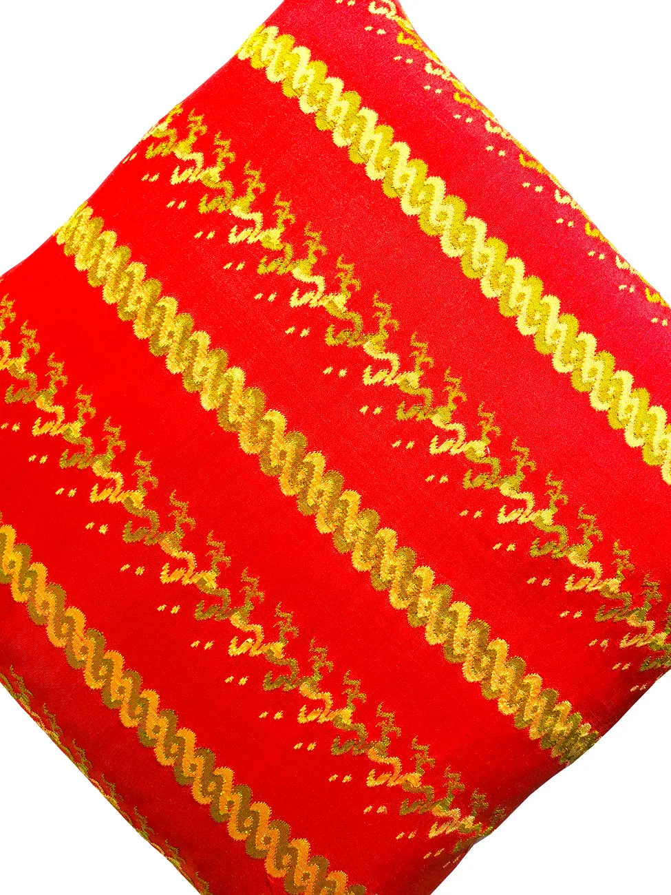 Burmese Silk Pillow Red Green