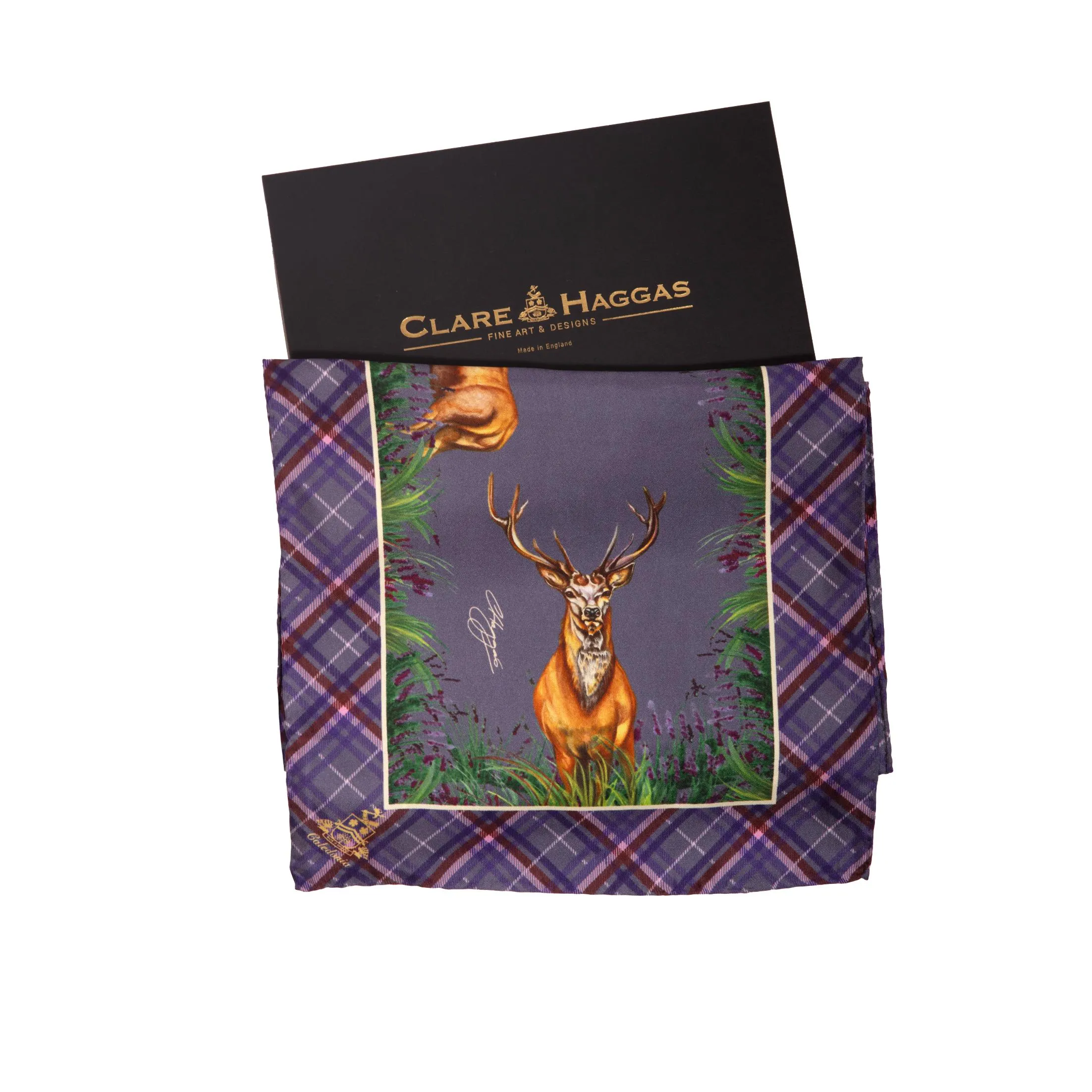Caledonia Soft Amethyst Purple Narrow Pure Silk Scarf
