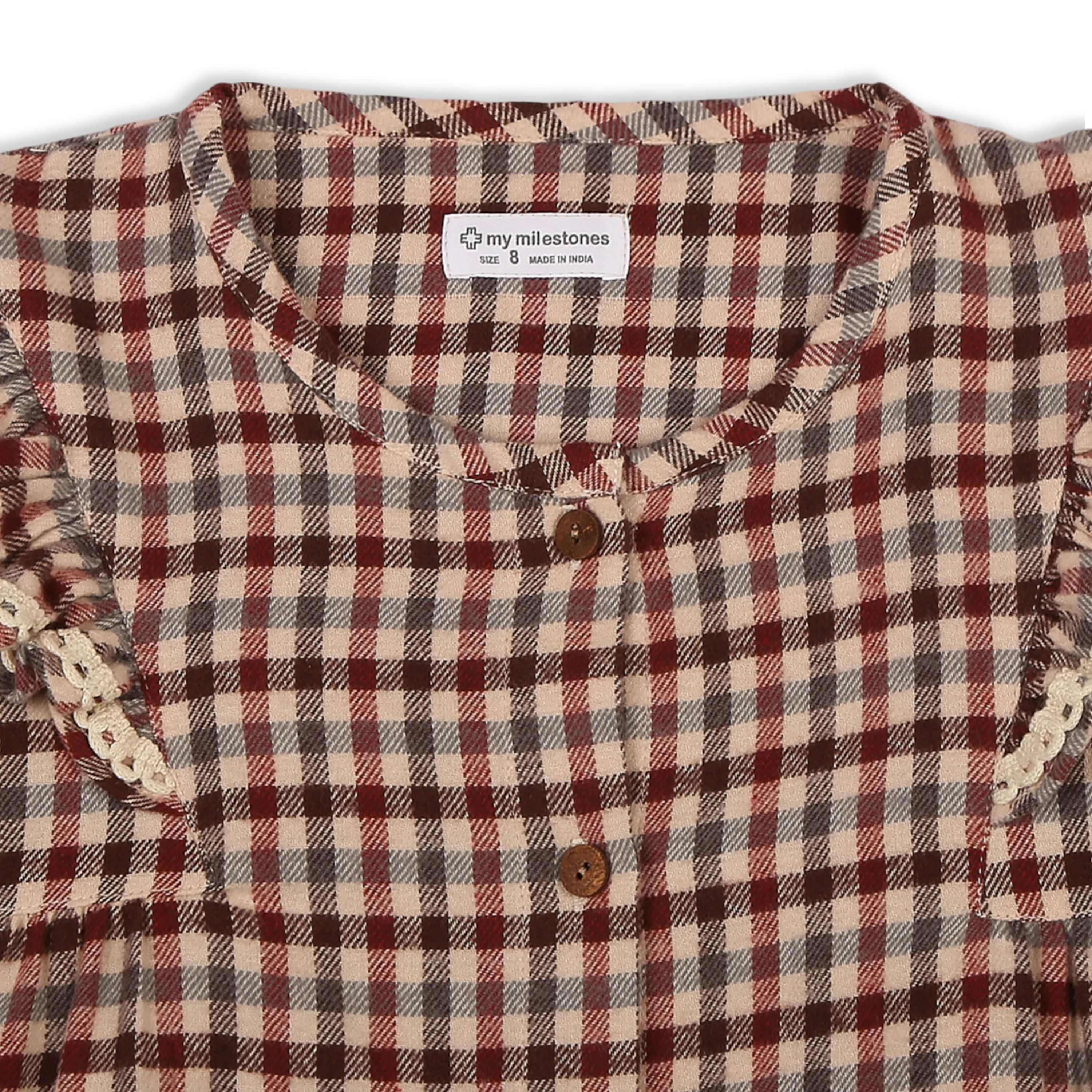Checks Top With Ruffles