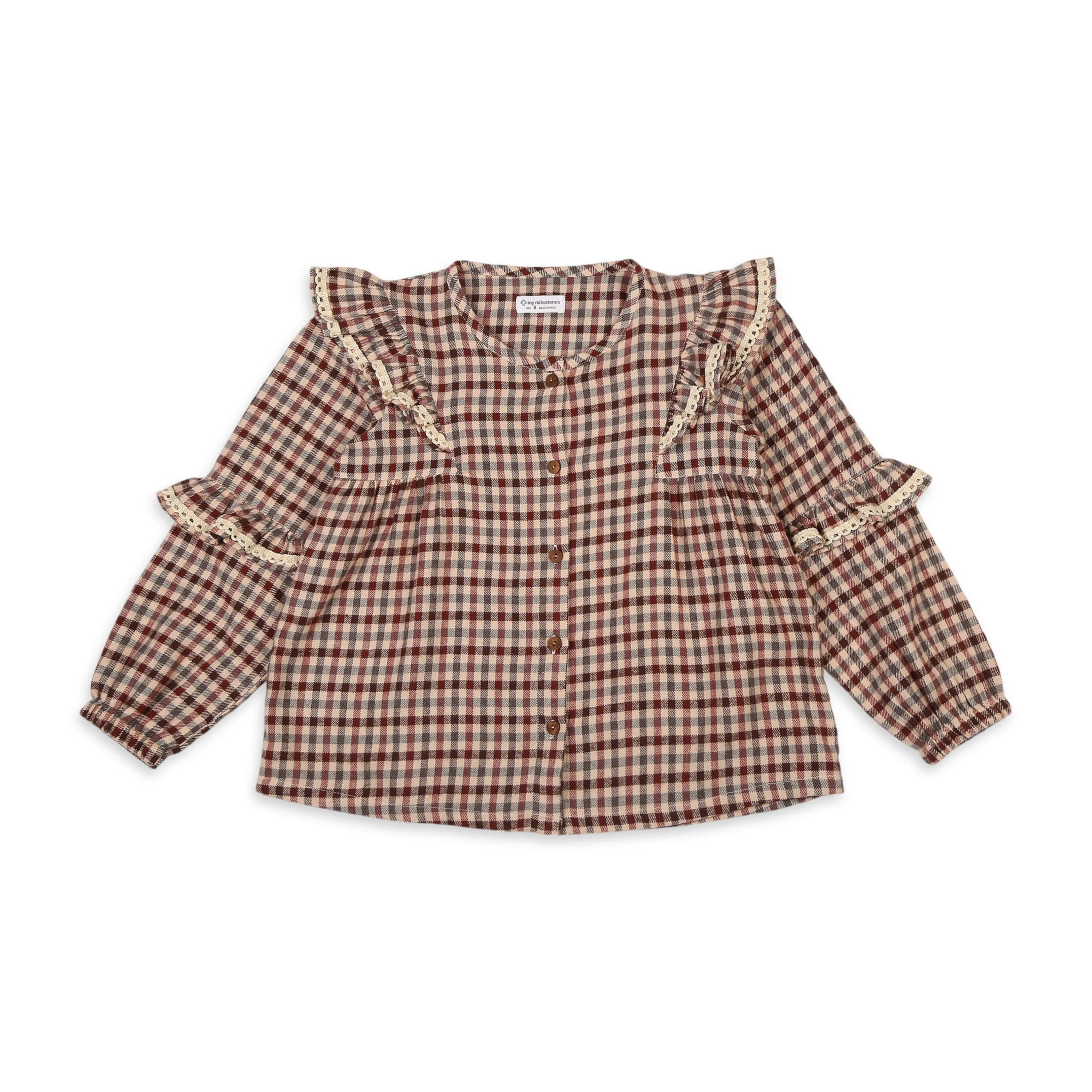Checks Top With Ruffles
