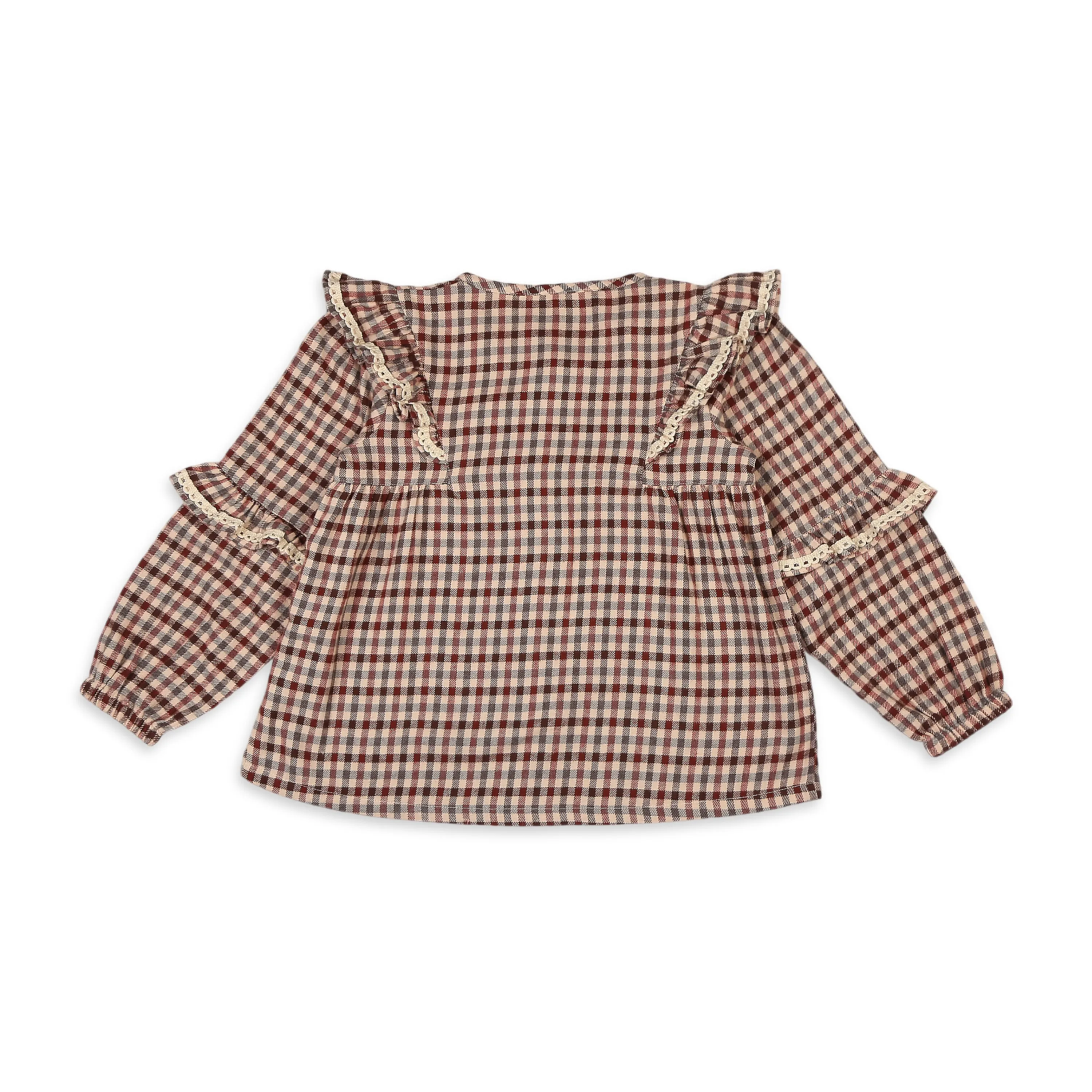 Checks Top With Ruffles