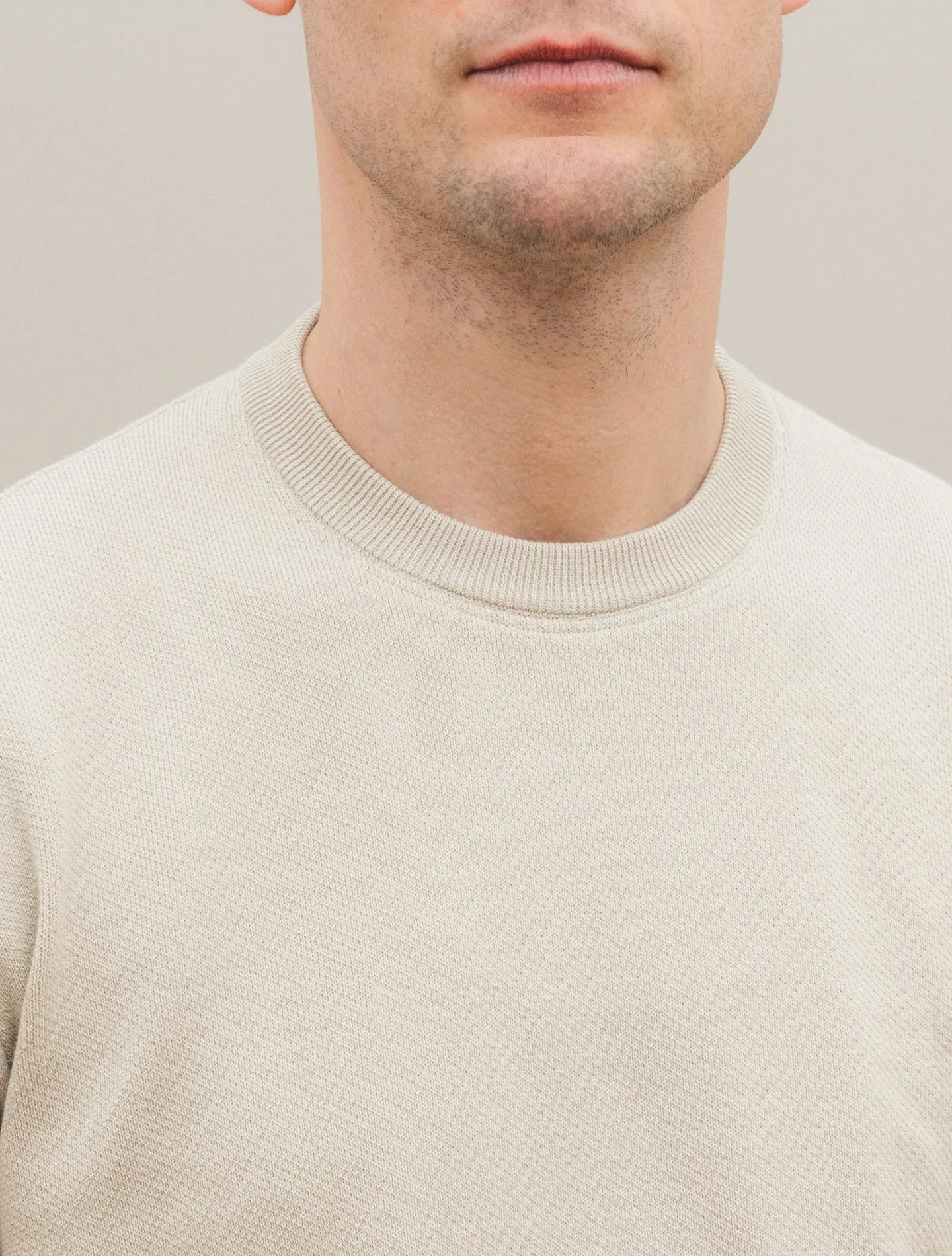 Cotton Knitted Collage Sweater Off White