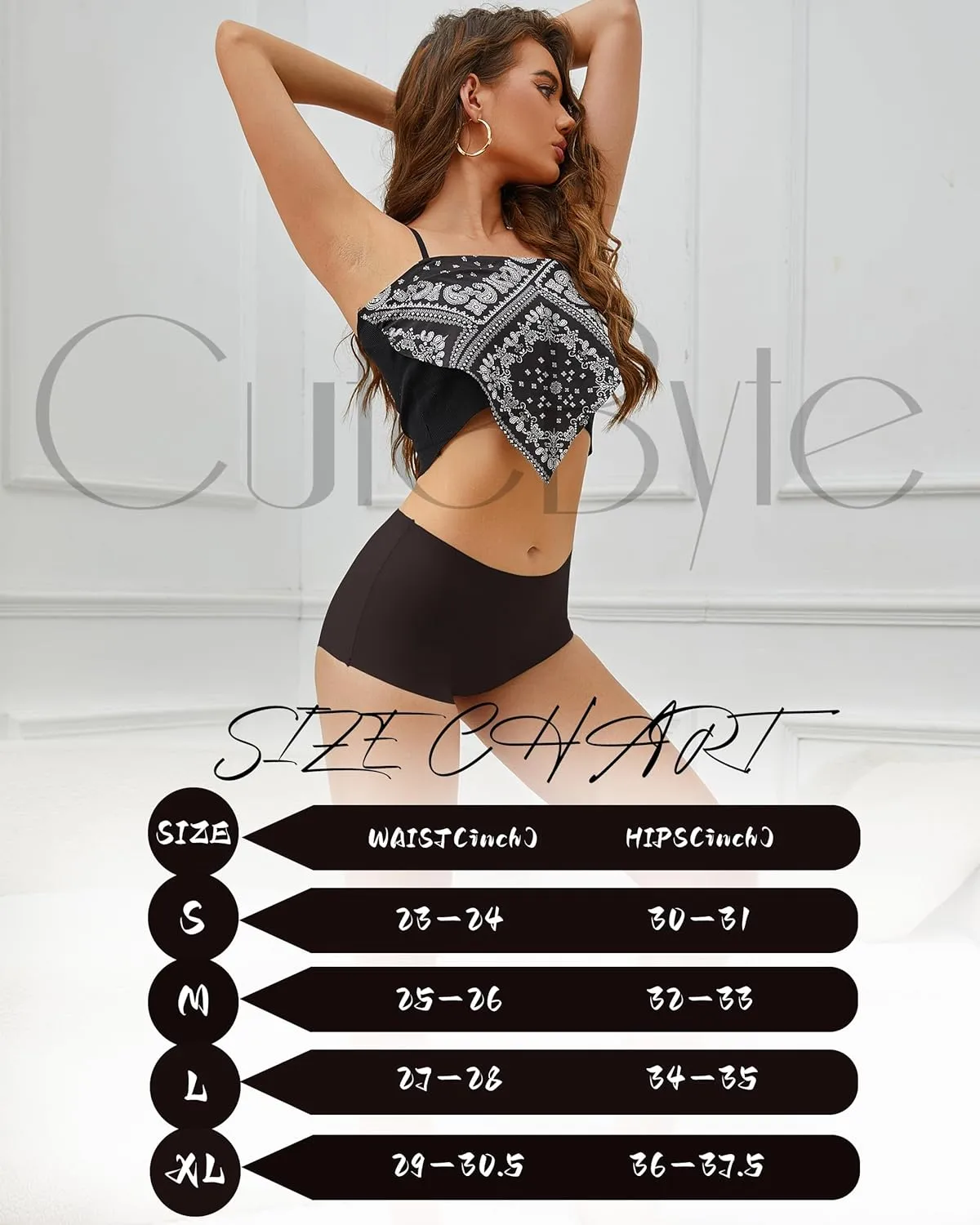 CUTE BYTE Womens Seamless Boy Shorts Underwear Soft Stretch No Show Boxer Shorts Briefs Panties for Ladies 4 Packs