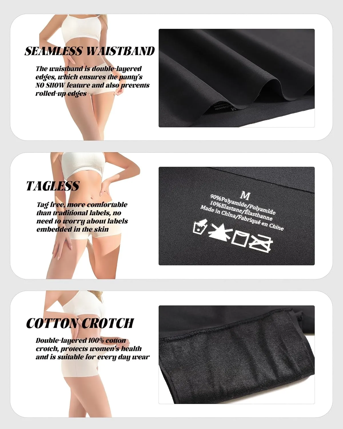 CUTE BYTE Womens Seamless Boy Shorts Underwear Soft Stretch No Show Boxer Shorts Briefs Panties for Ladies 4 Packs
