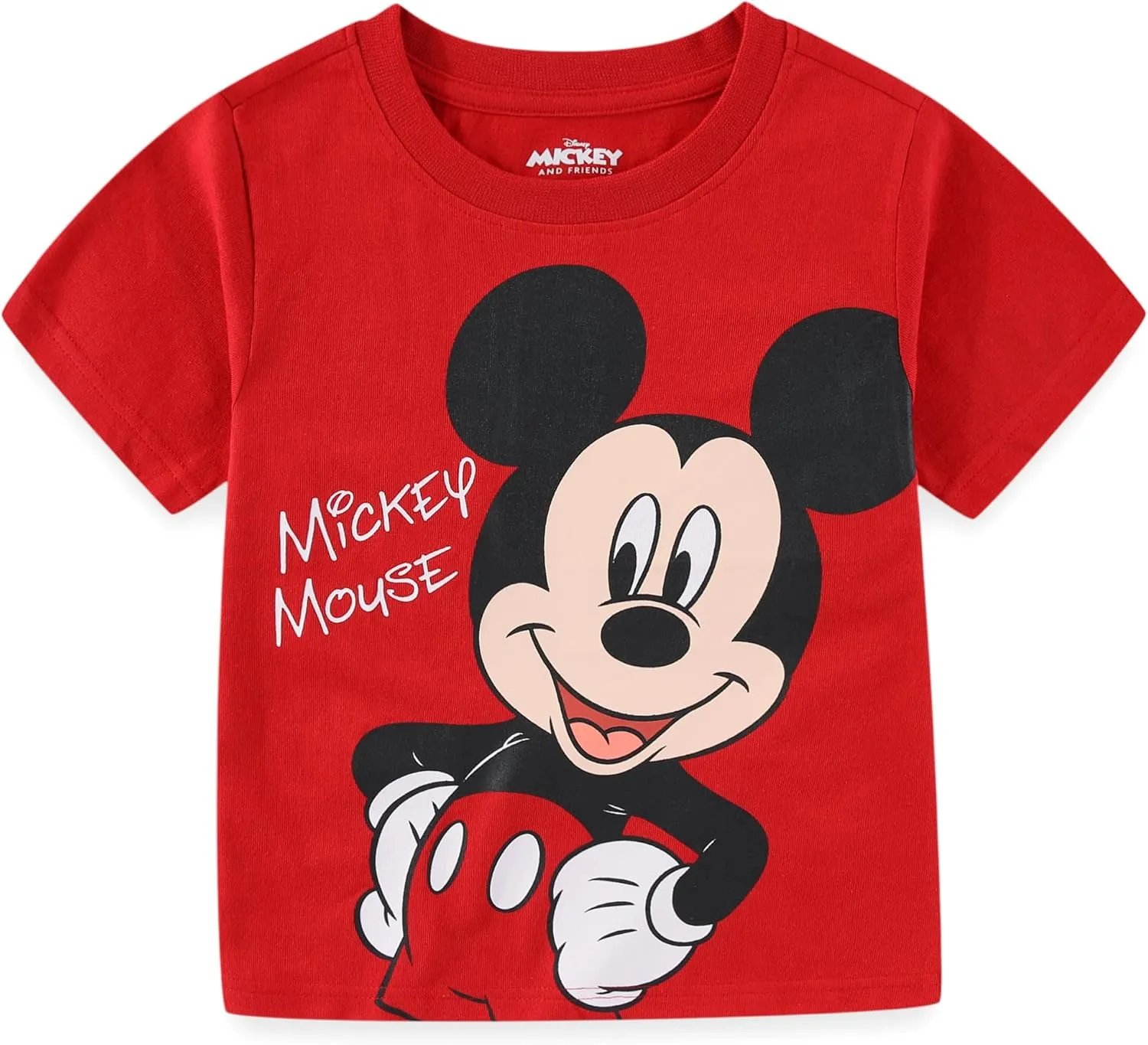 Disney Mickey Mouse & Friends Boys' 4 Pack T-Shirt for Toddler and Little Kids  Blue/Red/Yellow/Orange