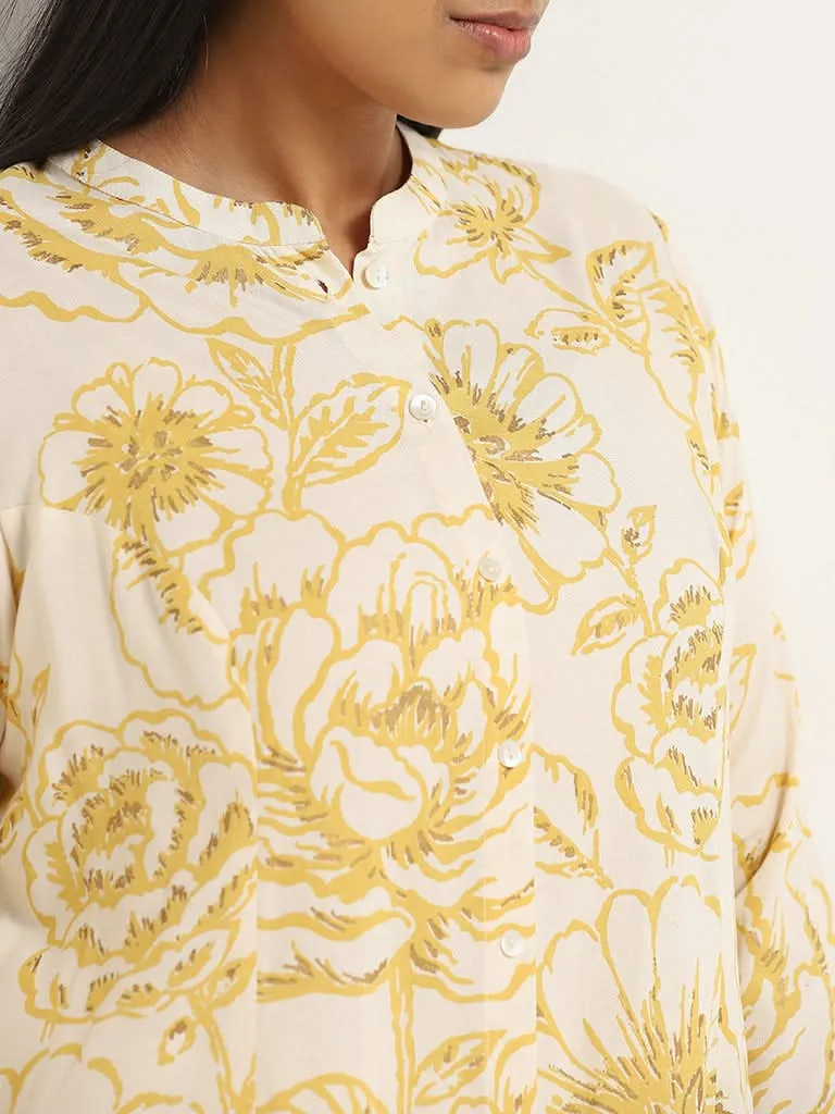 Diza Yellow Printed Kurta