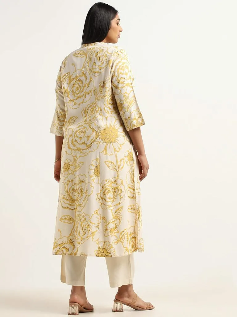 Diza Yellow Printed Kurta