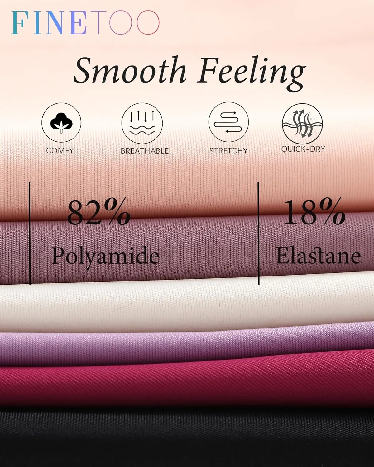 FINETOO 6 Pack Seamless Thongs for Women No Show Wavy Edge Side Women's Thong panties Ladies Underwear Sexy S-XL