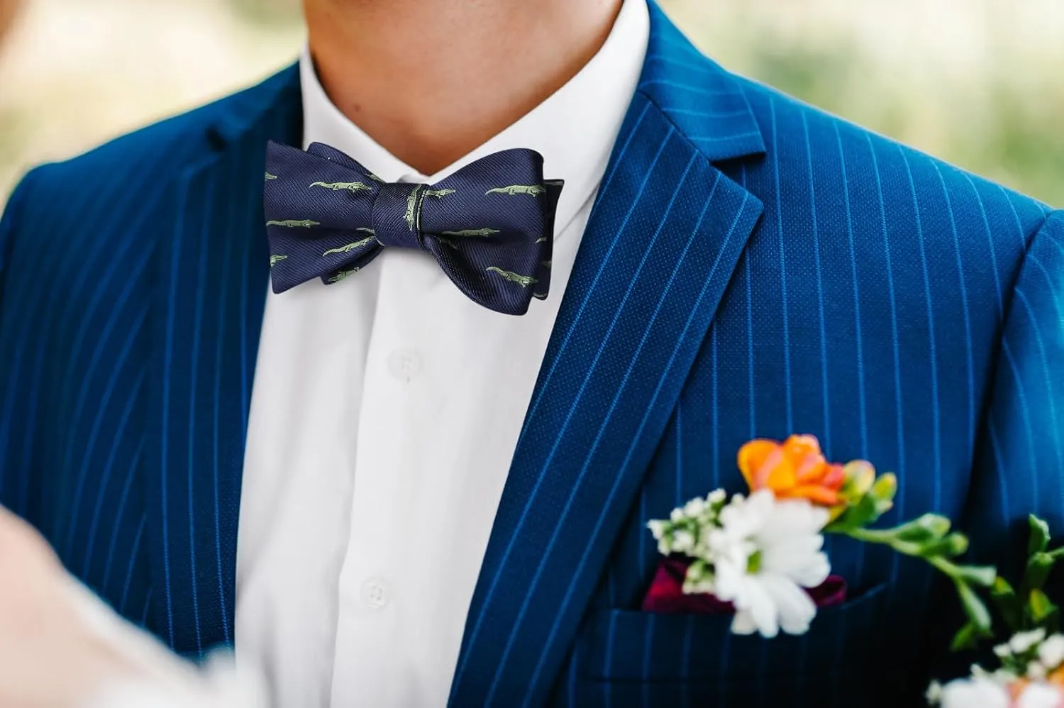 HISDERN Bow Ties for Men Self Tie Animal Bowties Pocket Square Woven Silk Fun Bowtie Handkerchief Set for Wedding Party