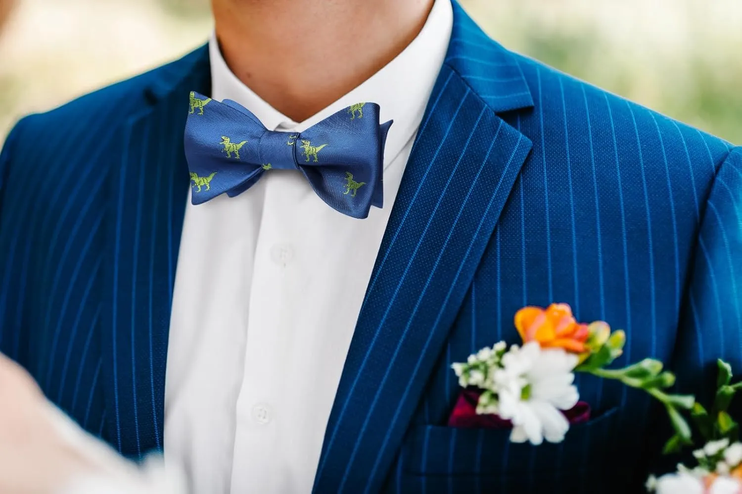 HISDERN Bow Ties for Men Self Tie Animal Bowties Pocket Square Woven Silk Fun Bowtie Handkerchief Set for Wedding Party