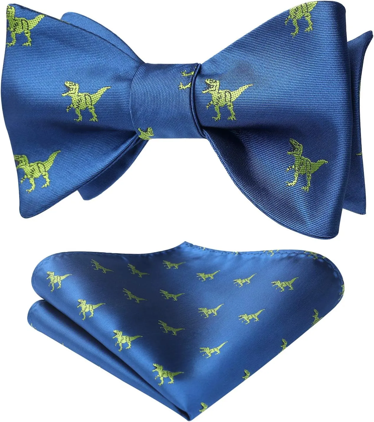 HISDERN Bow Ties for Men Self Tie Animal Bowties Pocket Square Woven Silk Fun Bowtie Handkerchief Set for Wedding Party