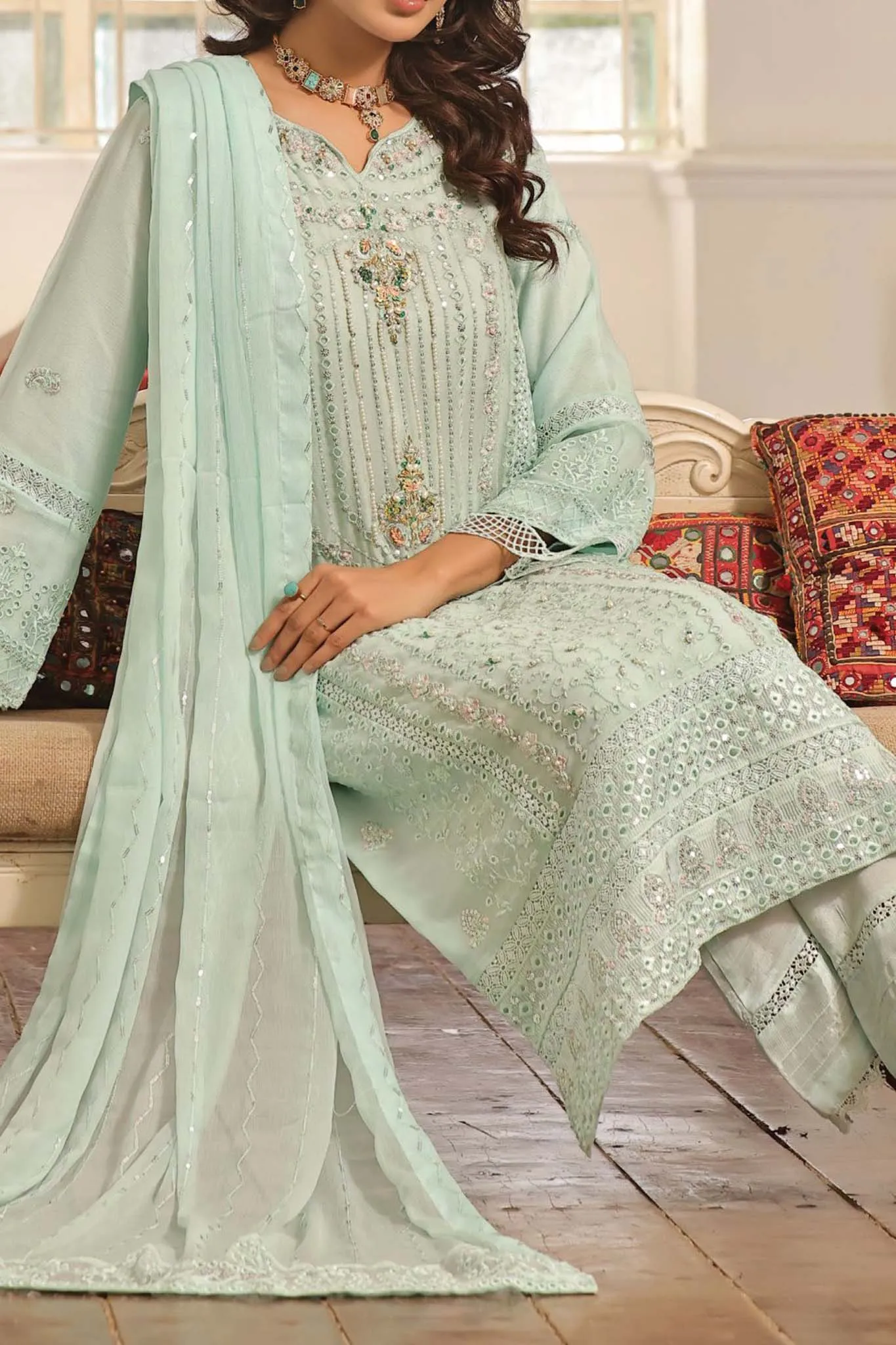 Hoor by Guzel Stitched 3 Piece Chiffon Formals Festive Collection'2024-Shabnam