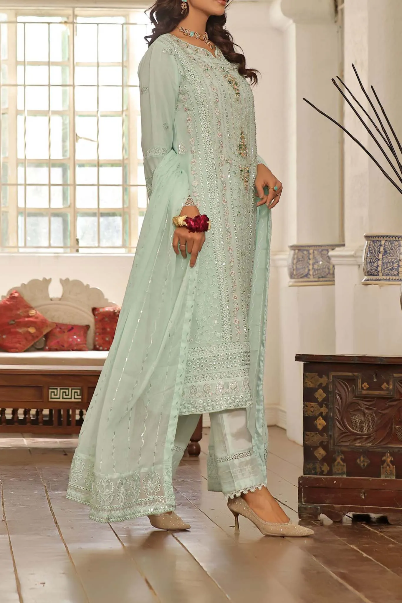 Hoor by Guzel Stitched 3 Piece Chiffon Formals Festive Collection'2024-Shabnam