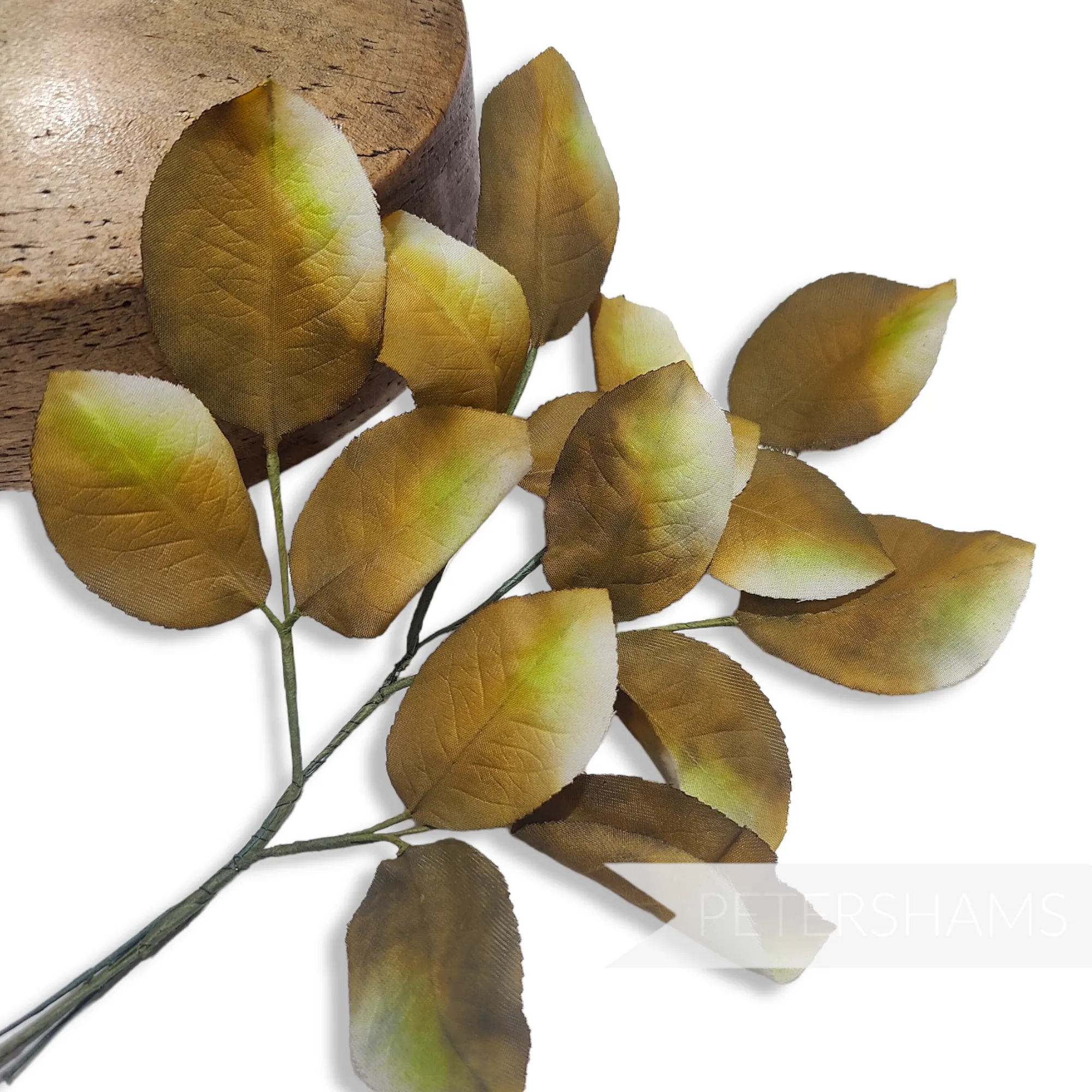 'Ida' Vintage 1940/50's Hand Painted German Wired Leaf Stems - 5 Stems
