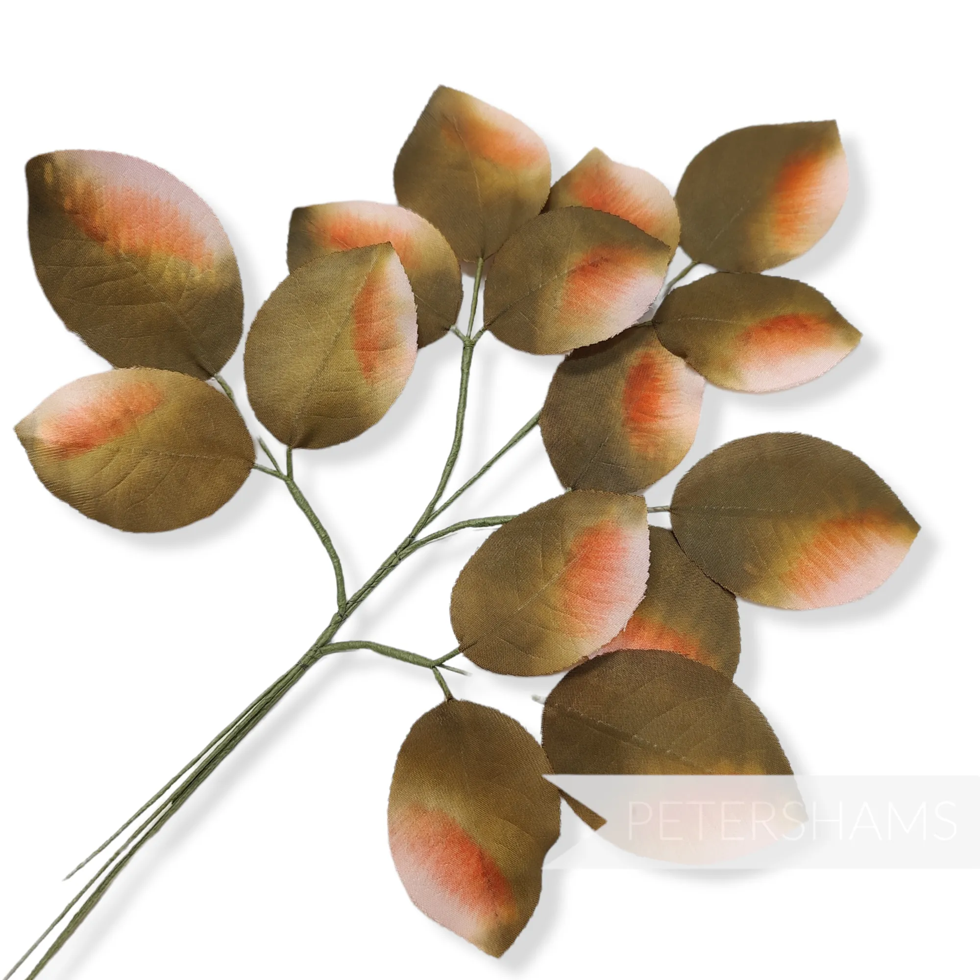 'Ida' Vintage 1940/50's Hand Painted German Wired Leaf Stems - 5 Stems