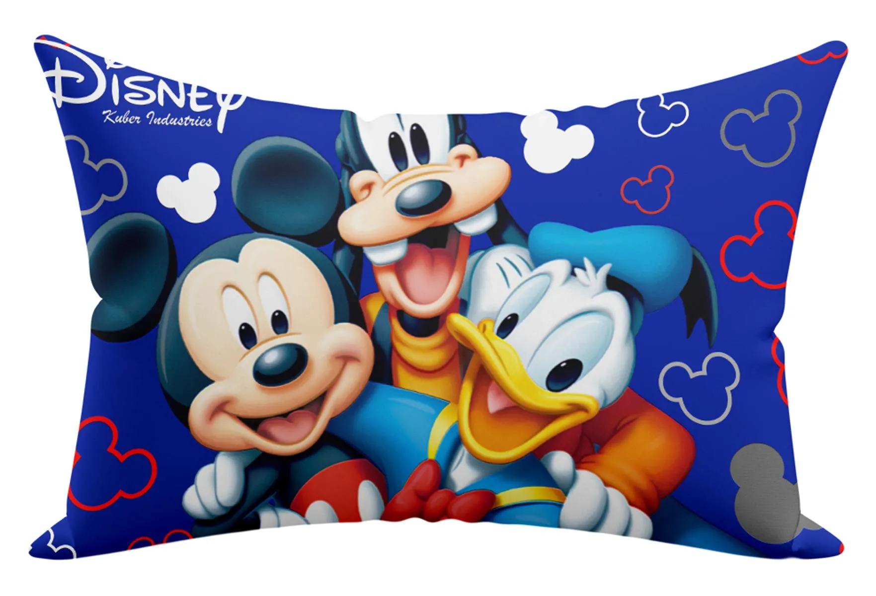 Kuber Industries Disney Team Mickey Print Silk Special Long Crush Pillow Cover- Set of 6, Royal Blue-KUBMART10045