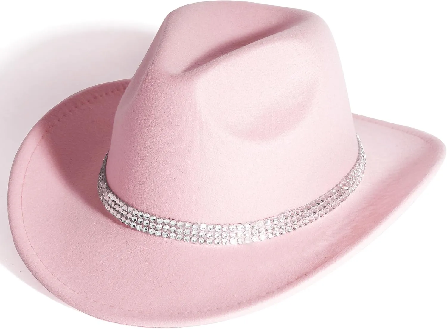 Lisianthus Shiny Rhinestone Cowgirl Hat Glitter Western Party Fedora Cowboy Hat