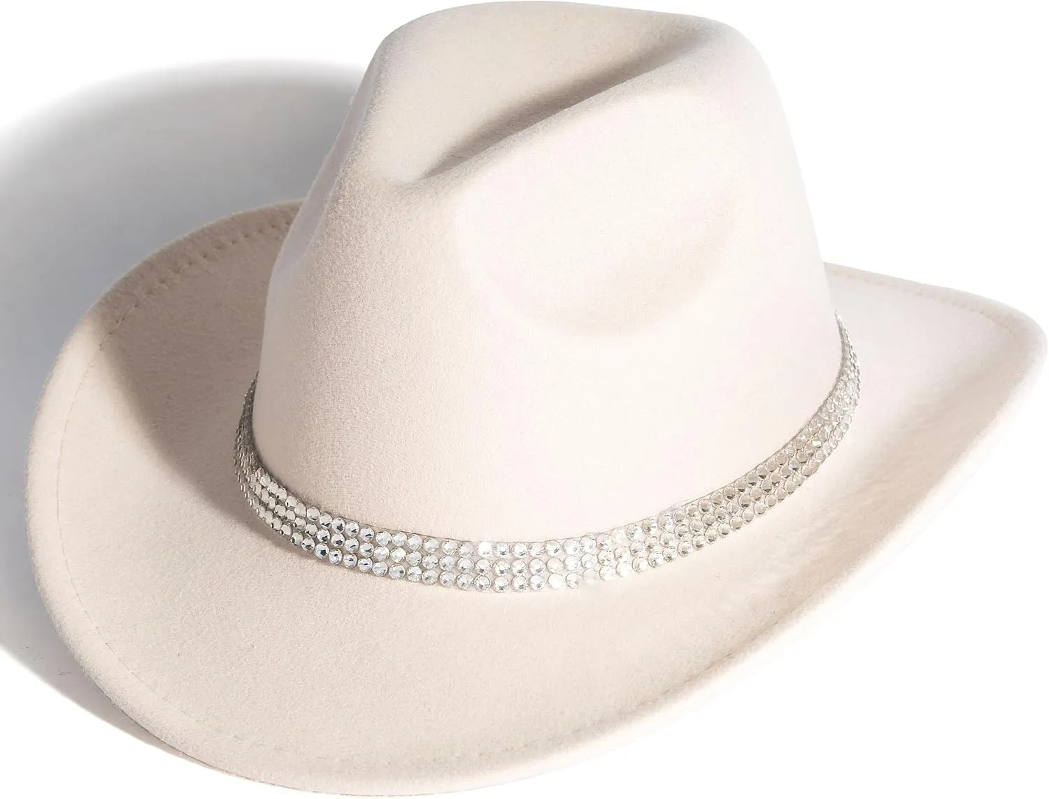 Lisianthus Shiny Rhinestone Cowgirl Hat Glitter Western Party Fedora Cowboy Hat
