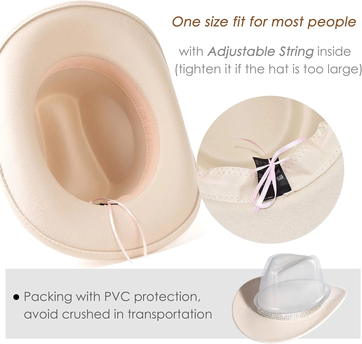 Lisianthus Shiny Rhinestone Cowgirl Hat Glitter Western Party Fedora Cowboy Hat