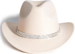 Lisianthus Shiny Rhinestone Cowgirl Hat Glitter Western Party Fedora Cowboy Hat