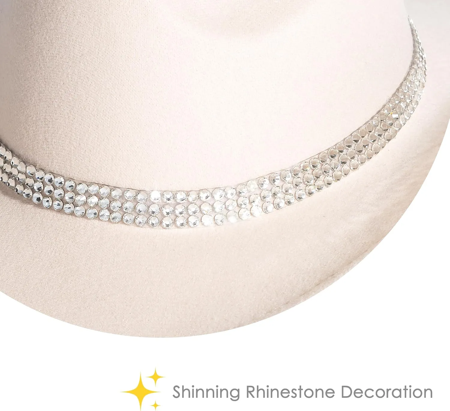 Lisianthus Shiny Rhinestone Cowgirl Hat Glitter Western Party Fedora Cowboy Hat