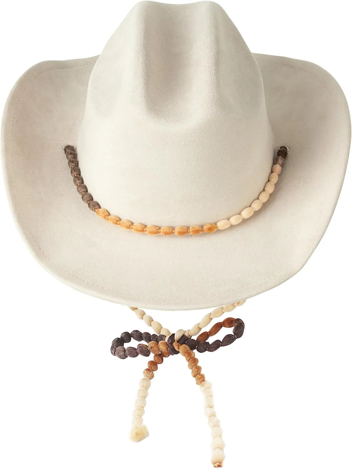 Lisianthus Women Men Wide Brim Suede Western Cowboy Cowgirl Hat with Wind Lanyard