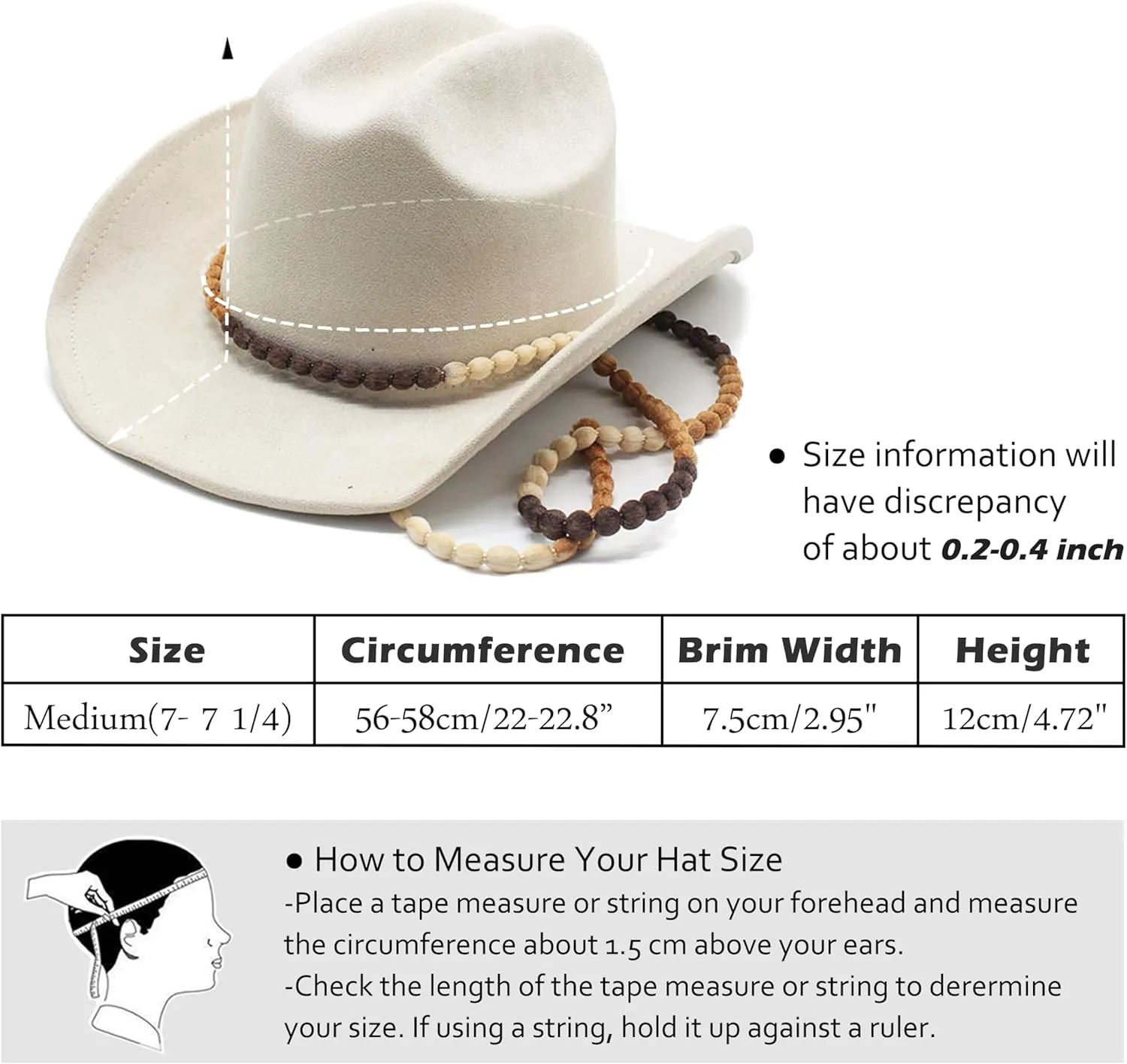 Lisianthus Women Men Wide Brim Suede Western Cowboy Cowgirl Hat with Wind Lanyard