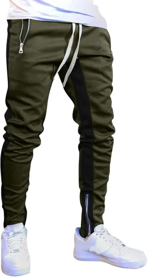 Men's Active Athletic Casual Tricot Sports Length Solid Mens Pants Men's Pants Men's Sweatpants Track Tapered Joggers
