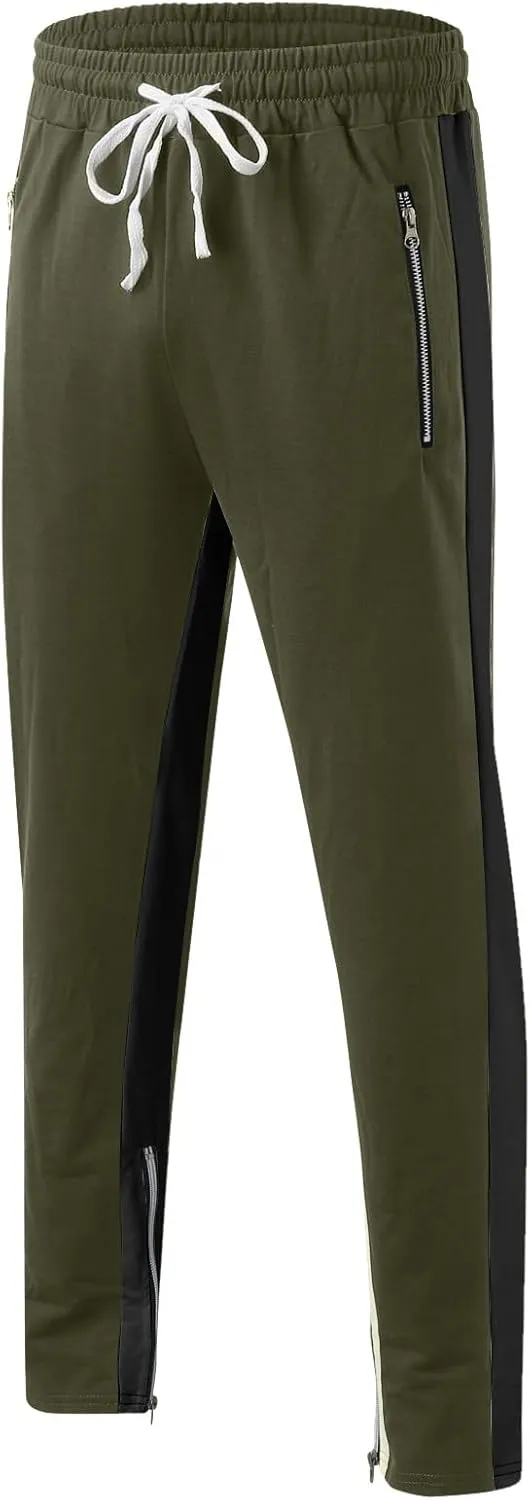 Men's Active Athletic Casual Tricot Sports Length Solid Mens Pants Men's Pants Men's Sweatpants Track Tapered Joggers