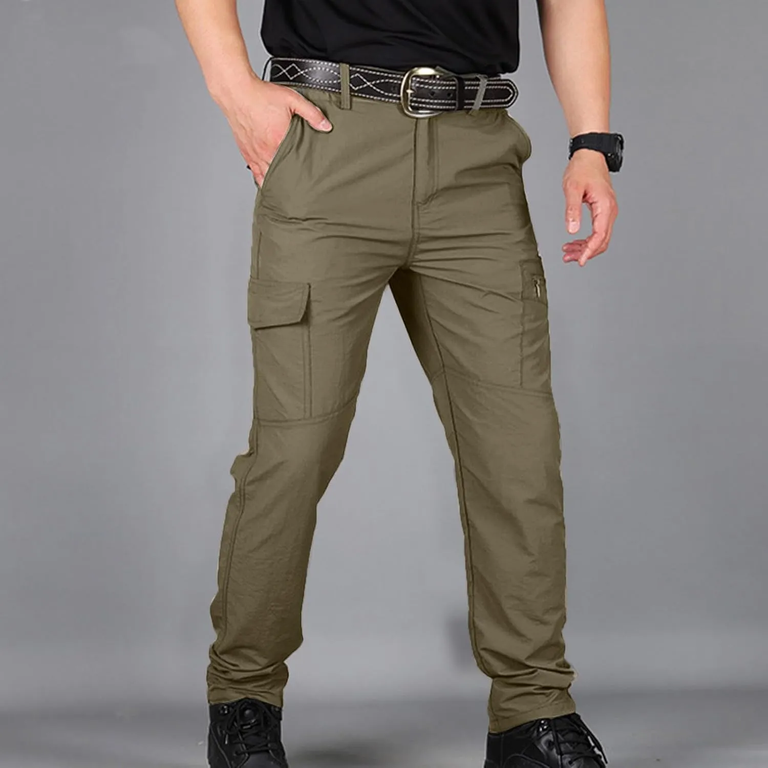 Men's Outdoor Cargo Hiking Pants Lightweight Waterproof Quick Dry Tactical Pants Casual Work Pants Joggers Trousers