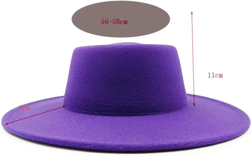 Men's Wide Brim Fedora Hat Classic Hat Solid Jazz Hat Travel Fedora Hat Spring Women's Hat