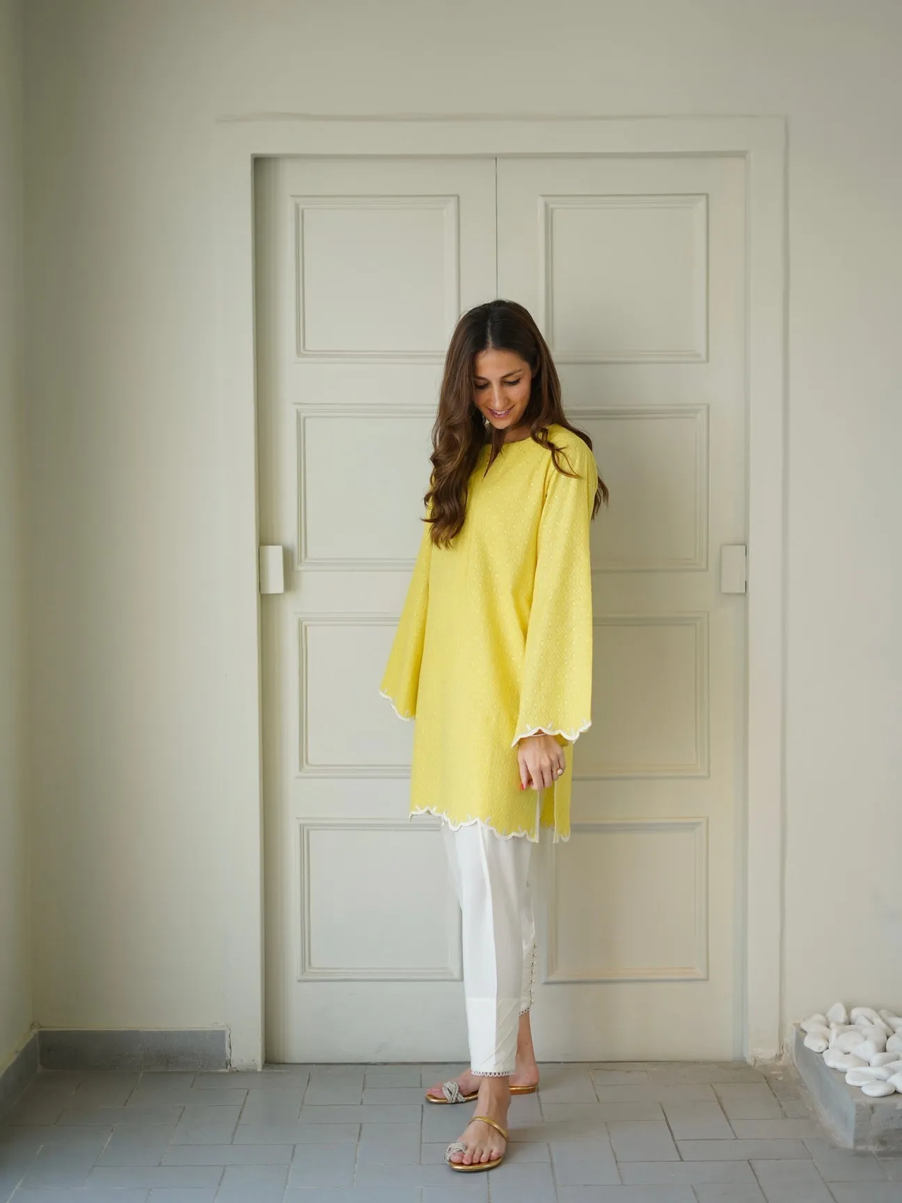 Mila Tunic In Chikan Set